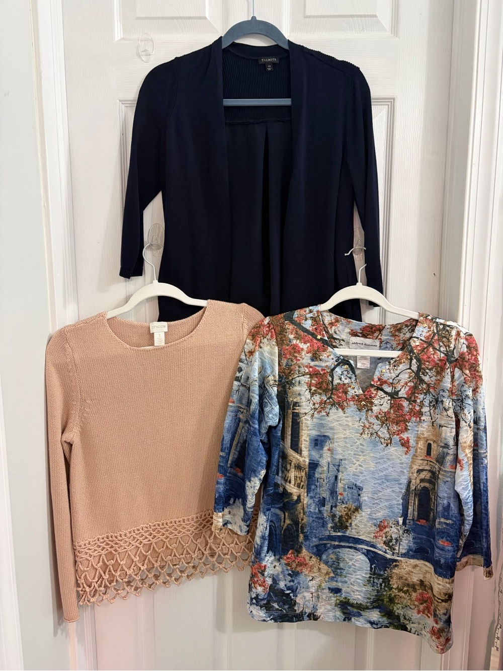 Three size small petite tops. Talbots, Chico’s, Alfred Dunner. (SP)